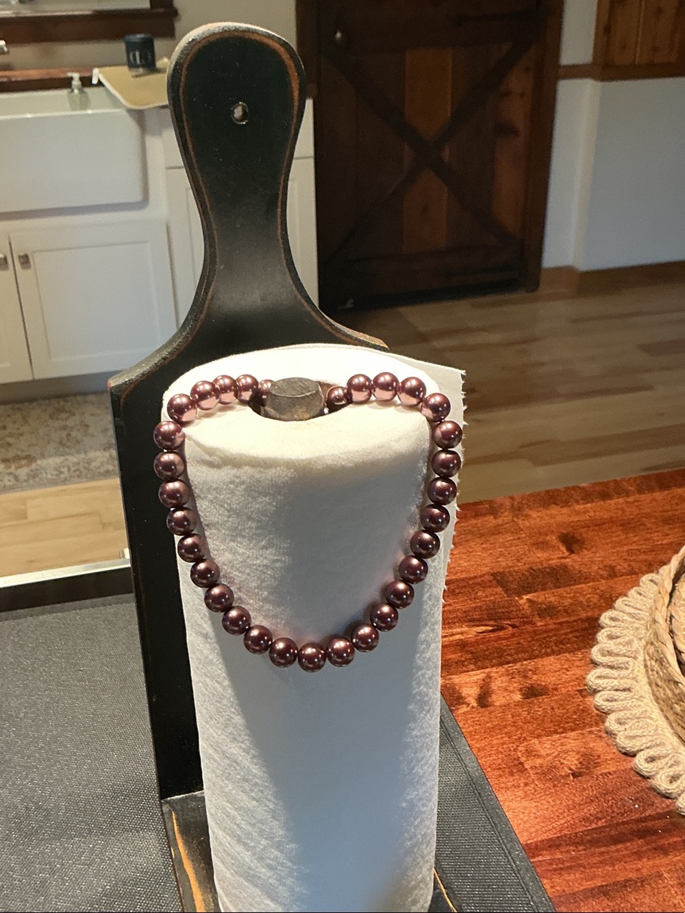 Elegant Purple Pearl Bead Necklace